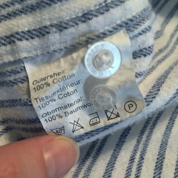 'Lee Valley Ireland' Flannel Pinstripe Button Down Top - Picture 5 of 7